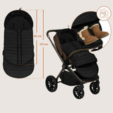 Sac de iarna, Lionelo, Oli, Pentru carucior, landou sau scaun auto, 101x45 cm, Impermeabil, Rezistent pana la -20 grade, Extensibil, Negru