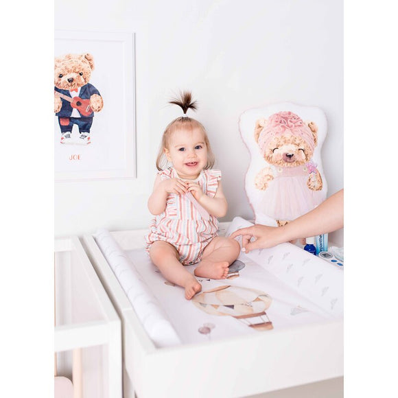 Saltea de infasat, Ceba Baby, Cu Intaritura, Pentru comode, masute de infasat si patuturi, 50x70 cm, Fara BPA, Certificata Oeko-Tex Standard 100, 0 luni+, Basic Balloons