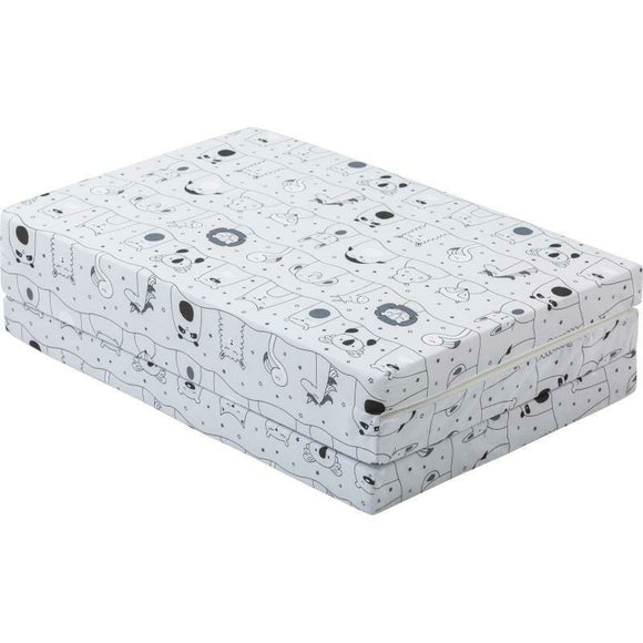 Saltea pliabila, FreeON, Pentru patut, Cu husa detasabila din bumbac, Pentru patut de dimensiunea 120x60 cm, Conform cu standardul european de securitate EN 16890/2021, Animal Kingdom