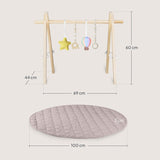 Centru de activitati, Lionelo, Anis Set, Cu arcada Montessori, Din lemn de pin, Jucarii plus, 4 jucarii suspendate, Stimuleaza simturile, Pliere rapida, Salteluta moale antiderapanta, 0+ luni, Multicolor