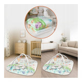 Salteluta interactiva, Lionelo, Anika, 8 jucarii senzoriale, detasabile, fosnaitoare, logopedice, Lavabila la masina, Husa din bambus, 116x112 cm, Multicolor