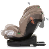 Scaun auto Chipolino Volare I-Size 40-150 cm macadamia cu sistem Isofix