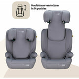 Scaun auto, FreeON, Vega, I-Size, Grupa 2/3, 100-150 cm, 4-12 ani, Cu husa detasabila, Cu cotiere, Cu tetiera reglabila 14 pozitii, Conform cu standardul european de securitate ECE R129, Gri