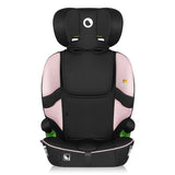 Scaun auto i-Size, Lionelo, Billy , 76 - 150 cm, 1/2/3, Isofix + top tether, Tetiera reglabila in 10 pozitii, Insertie ergonomica, Tapiterie lavabila, Testat la impact, Baza lata, Conform cu R129, Roz