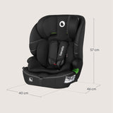 Scaun auto i-Size, Lionelo, Billy , 76 - 150 cm, 1/2/3, Isofix + top tether, Tetiera reglabila in 10 pozitii, Insertie ergonomica, Tapiterie lavabila, Testat la impact, Baza lata, Conform cu R129, Negru