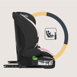 Scaun auto i-Size, Lionelo, Billy , 76 - 150 cm, 1/2/3, Isofix + top tether, Tetiera reglabila in 10 pozitii, Insertie ergonomica, Tapiterie lavabila, Testat la impact, Baza lata, Conform cu R129, Roz