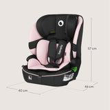 Scaun auto i-Size, Lionelo, Billy , 76 - 150 cm, 1/2/3, Isofix + top tether, Tetiera reglabila in 10 pozitii, Insertie ergonomica, Tapiterie lavabila, Testat la impact, Baza lata, Conform cu R129, Roz