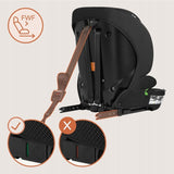 Scaun auto i-Size, Lionelo, Billy , 76 -150 cm, 1/2/3, Isofix + top tether, Tetiera reglabila in 10 pozitii, Insertie ergonomica, Tapiterie lavabila, Testat la impact, Baza lata, Conform cu R129, Negru/Gri