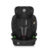 Scaun auto i-Size, Lionelo, Billy , 76 - 150 cm, 1/2/3, Isofix + top tether, Tetiera reglabila in 10 pozitii, Insertie ergonomica, Tapiterie lavabila, Testat la impact, Baza lata, Conform cu R129, Negru