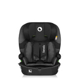 Scaun auto i-Size, Lionelo, Billy , 76 -150 cm, 1/2/3, Isofix + top tether, Tetiera reglabila in 10 pozitii, Insertie ergonomica, Tapiterie lavabila, Testat la impact, Baza lata, Conform cu R129, Negru/Gri