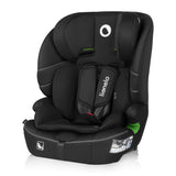 Scaun auto i-Size, Lionelo, Billy , 76 - 150 cm, 1/2/3, Isofix + top tether, Tetiera reglabila in 10 pozitii, Insertie ergonomica, Tapiterie lavabila, Testat la impact, Baza lata, Conform cu R129, Negru
