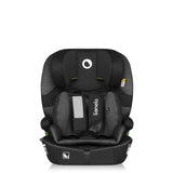 Scaun auto i-Size, Lionelo, Billy , 76 -150 cm, 1/2/3, Isofix + top tether, Tetiera reglabila in 10 pozitii, Insertie ergonomica, Tapiterie lavabila, Testat la impact, Baza lata, Conform cu R129, Negru/Gri