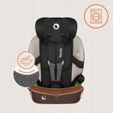 Scaun auto i-Size, Lionelo, Billy , 76 - 150 cm, 1/2/3, Isofix + top tether, Tetiera reglabila in 10 pozitii, Insertie ergonomica, Tapiterie lavabila, Testat la impact, Baza lata, Conform cu R129, Bej