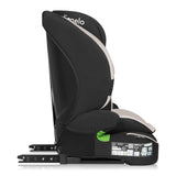 Scaun auto i-Size, Lionelo, Billy , 76 - 150 cm, 1/2/3, Isofix + top tether, Tetiera reglabila in 10 pozitii, Insertie ergonomica, Tapiterie lavabila, Testat la impact, Baza lata, Conform cu R129, Bej