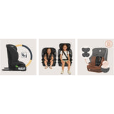 Scaun auto i-Size, Lionelo, Billy , 76 -150 cm, 1/2/3, Isofix + top tether, Tetiera reglabila in 10 pozitii, Insertie ergonomica, Tapiterie lavabila, Testat la impact, Baza lata, Conform cu R129, Negru/Gri