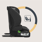 Scaun auto i-Size, Lionelo, Billy , 76 -150 cm, 1/2/3, Isofix + top tether, Tetiera reglabila in 10 pozitii, Insertie ergonomica, Tapiterie lavabila, Testat la impact, Baza lata, Conform cu R129, Negru/Gri