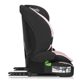 Scaun auto i-Size, Lionelo, Billy , 76 - 150 cm, 1/2/3, Isofix + top tether, Tetiera reglabila in 10 pozitii, Insertie ergonomica, Tapiterie lavabila, Testat la impact, Baza lata, Conform cu R129, Roz