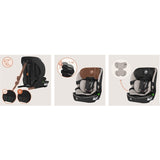 Scaun auto i-Size, Lionelo, Billy , 76 - 150 cm, 1/2/3, Isofix + top tether, Tetiera reglabila in 10 pozitii, Insertie ergonomica, Tapiterie lavabila, Testat la impact, Baza lata, Conform cu R129, Bej