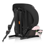 Scaun auto i-Size, Lionelo, Levi Fix, 76 - 150 cm, 1/2/3, ISOFIX + Top Tether, Tetiera reglabila in 10 pozitii, Insertie ergonomica Dri-Seat, Tapiterie lavabila, Testat la impact, Baza lata, Cotiere practice, Conform cu R129, Roz