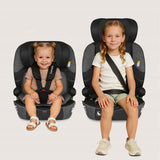 Scaun auto i-Size, Lionelo, Levi Fix, 76 - 150 cm, 1/2/3, ISOFIX + Top Tether, Tetiera reglabila in 10 pozitii, Insertie ergonomica Dri-Seat, Tapiterie lavabila, Testat la impact, Baza lata, Cotiere practice, Conform cu R129, Negru/Gri