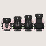 Scaun auto i-Size, Lionelo, Levi Fix, 76 - 150 cm, 1/2/3, ISOFIX + Top Tether, Tetiera reglabila in 10 pozitii, Insertie ergonomica Dri-Seat, Tapiterie lavabila, Testat la impact, Baza lata, Cotiere practice, Conform cu R129, Roz