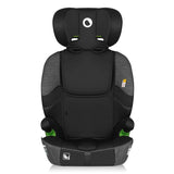 Scaun auto i-Size, Lionelo, Levi Fix, 76 - 150 cm, 1/2/3, ISOFIX + Top Tether, Tetiera reglabila in 10 pozitii, Insertie ergonomica Dri-Seat, Tapiterie lavabila, Testat la impact, Baza lata, Cotiere practice, Conform cu R129, Negru/Gri