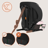 Scaun auto i-Size, Lionelo, Levi Fix, 76 - 150 cm, 1/2/3, ISOFIX + Top Tether, Tetiera reglabila in 10 pozitii, Insertie ergonomica Dri-Seat, Tapiterie lavabila, Testat la impact, Baza lata, Cotiere practice, Conform cu R129, Roz