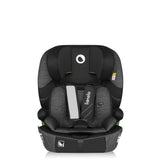 Scaun auto i-Size, Lionelo, Levi Fix, 76 - 150 cm, 1/2/3, ISOFIX + Top Tether, Tetiera reglabila in 10 pozitii, Insertie ergonomica Dri-Seat, Tapiterie lavabila, Testat la impact, Baza lata, Cotiere practice, Conform cu R129, Negru/Gri