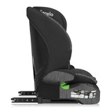 Scaun auto i-Size, Lionelo, Levi Fix, 76 - 150 cm, 1/2/3, ISOFIX + Top Tether, Tetiera reglabila in 10 pozitii, Insertie ergonomica Dri-Seat, Tapiterie lavabila, Testat la impact, Baza lata, Cotiere practice, Conform cu R129, Negru/Gri