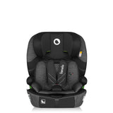 Scaun auto i-Size, Lionelo, Levi Fix, 76 - 150 cm, 1/2/3, ISOFIX + Top Tether, Tetiera reglabila in 10 pozitii, Insertie ergonomica Dri-Seat, Tapiterie lavabila, Testat la impact, Baza lata, Cotiere practice, Conform cu R129, Negru/Gri