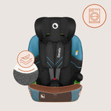 Scaun auto i-Size, Lionelo, Levi Fix, 76 - 150 cm, 1/2/3, ISOFIX + Top Tether, Tetiera reglabila in 10 pozitii, Insertie ergonomica Dri-Seat, Tapiterie lavabila, Testat la impact, Baza lata, Cotiere practice, Conform cu R129, Albastru