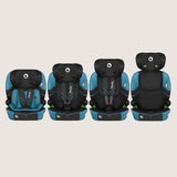Scaun auto i-Size, Lionelo, Levi Fix, 76 - 150 cm, 1/2/3, ISOFIX + Top Tether, Tetiera reglabila in 10 pozitii, Insertie ergonomica Dri-Seat, Tapiterie lavabila, Testat la impact, Baza lata, Cotiere practice, Conform cu R129, Albastru