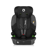 Scaun auto i-Size, Lionelo, Levi Fix, 76 - 150 cm, 1/2/3, ISOFIX + Top Tether, Tetiera reglabila in 10 pozitii, Insertie ergonomica Dri-Seat, Tapiterie lavabila, Testat la impact, Baza lata, Cotiere practice, Conform cu R129, Negru/Gri