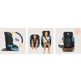 Scaun auto i-Size, Lionelo, Levi Fix, 76 - 150 cm, 1/2/3, ISOFIX + Top Tether, Tetiera reglabila in 10 pozitii, Insertie ergonomica Dri-Seat, Tapiterie lavabila, Testat la impact, Baza lata, Cotiere practice, Conform cu R129, Albastru