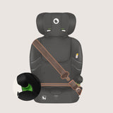 Scaun auto i-Size, Lionelo, Levi Fix, 76 - 150 cm, 1/2/3, ISOFIX + Top Tether, Tetiera reglabila in 10 pozitii, Insertie ergonomica Dri-Seat, Tapiterie lavabila, Testat la impact, Baza lata, Cotiere practice, Conform cu R129, Negru