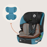 Scaun auto i-Size, Lionelo, Levi Fix, 76 - 150 cm, 1/2/3, ISOFIX + Top Tether, Tetiera reglabila in 10 pozitii, Insertie ergonomica Dri-Seat, Tapiterie lavabila, Testat la impact, Baza lata, Cotiere practice, Conform cu R129, Albastru