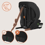 Scaun auto i-Size, Lionelo, Levi Fix, 76 - 150 cm, 1/2/3, ISOFIX + Top Tether, Tetiera reglabila in 10 pozitii, Insertie ergonomica Dri-Seat, Tapiterie lavabila, Testat la impact, Baza lata, Cotiere practice, Conform cu R129, Negru