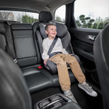 Scaun auto i-Size, Lionelo, Neal, Spatar reglabil in 4 pozitii, Tetiera in 10 pozitii, Suport sticla inclus, 15-36 Kg, 100-150 cm, Cu Isofix, Conform ECE R129, Gri