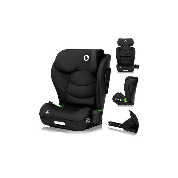 Scaun auto i-Size, Lionelo, Neal, Spatar reglabil in 4 pozitii, Tetiera in 10 pozitii, Suport sticla inclus, 15-36 Kg, 100-150 cm, Cu Isofix, Conform ECE R129, Negru