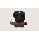 Scaun auto i-Size, Lionelo, Neal, Spatar reglabil in 4 pozitii, Tetiera in 10 pozitii, Suport sticla inclus, 15-36 Kg, 100-150 cm, Cu Isofix, Conform ECE R129, Negru