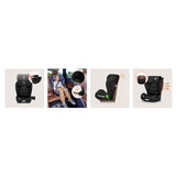 Scaun auto i-Size, Lionelo, Neal, Spatar reglabil in 4 pozitii, Tetiera in 10 pozitii, Suport sticla inclus, 15-36 Kg, 100-150 cm, Cu Isofix, Conform ECE R129, Negru