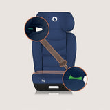 Scaun auto i-Size, Lionelo, Neal, Spatar reglabil in 4 pozitii, Tetiera in 10 pozitii, Suport sticla inclus, 15-36 Kg, 100-150 cm, Cu Isofix, Conform ECE R129, Albastru