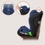 Scaun auto i-Size, Lionelo, Neal, Spatar reglabil in 4 pozitii, Tetiera in 10 pozitii, Suport sticla inclus, 15-36 Kg, 100-150 cm, Cu Isofix, Conform ECE R129, Albastru