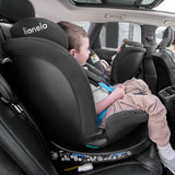 Scaun auto i-Size, Lionelo, Neal, Spatar reglabil in 4 pozitii, Tetiera in 10 pozitii, Suport sticla inclus, 15-36 Kg, 100-150 cm, Cu Isofix, Conform ECE R129, Albastru