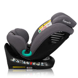 Scaun auto, Lionelo, Bastiaan One i-Size, 4 in 1, Protectie laterala, Cu spatar inclinabil in 4 pozitii, Cu tetiera reglabila in 13 pozitii, Rotire 360 grade, Top Tether, 0-36 Kg, 40-150 cm, Cu Isofix, Conform cu ECE R129, Gri