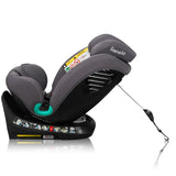 Scaun auto, Lionelo, Bastiaan One i-Size, 4 in 1, Protectie laterala, Cu spatar inclinabil in 4 pozitii, Cu tetiera reglabila in 13 pozitii, Rotire 360 grade, Top Tether, 0-36 Kg, 40-150 cm, Cu Isofix, Conform cu ECE R129, Gri