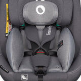 Scaun auto, Lionelo, Bastiaan One i-Size, 4 in 1, Protectie laterala, Cu spatar inclinabil in 4 pozitii, Cu tetiera reglabila in 13 pozitii, Rotire 360 grade, Top Tether, 0-36 Kg, 40-150 cm, Cu Isofix, Conform cu ECE R129, Gri