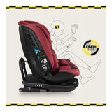 Scaun auto, Lionelo, Bastiaan RWF i-Size, Pozitie de somn, Protectie laterala, Rotire 360 grade, 0-36 Kg, Cu Isofix si Centura Top Tether, Conform cu standardul european de securitate ECE R129, Rosu