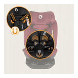 Scaun auto, Lionelo, Bastiaan RWF i-Size, Pozitie de somn, Protectie laterala, Rotire 360 grade, 0-36 Kg, Cu Isofix si Centura Top Tether, Conform cu standardul european de securitate ECE R129, Rosu