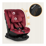 Scaun auto, Lionelo, Bastiaan RWF i-Size, Pozitie de somn, Protectie laterala, Rotire 360 grade, 0-36 Kg, Cu Isofix si Centura Top Tether, Conform cu standardul european de securitate ECE R129, Rosu